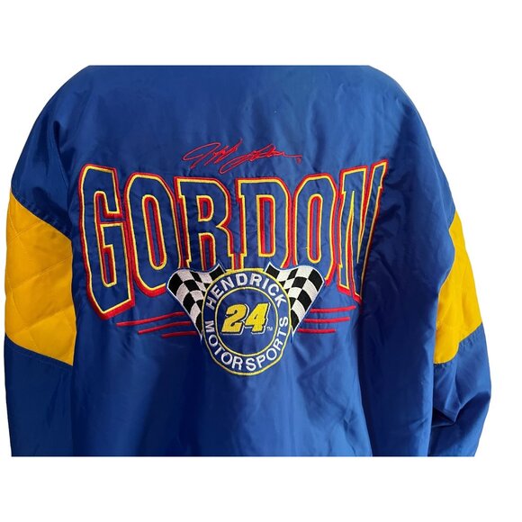Vintage Nascar Jeff Gordon #24 Jacket Sz XL Mens by Nutmeg Blue & Yellow Racing - Picture 7 of 15